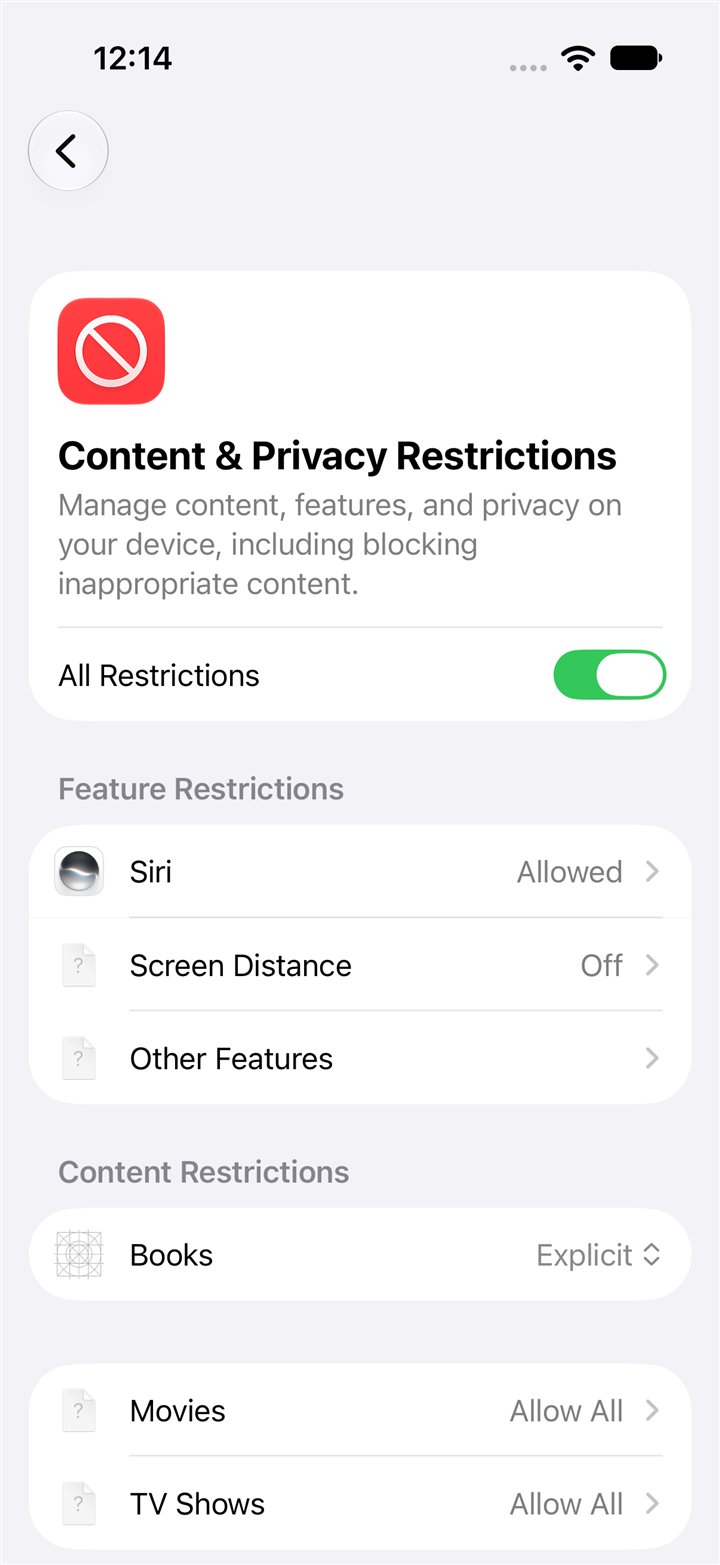 iPhone Content and Privacy Restrictions in iOS 27: Siri, Screen Distance, Other Features, and content limits for Books, Movies and TV Shows
